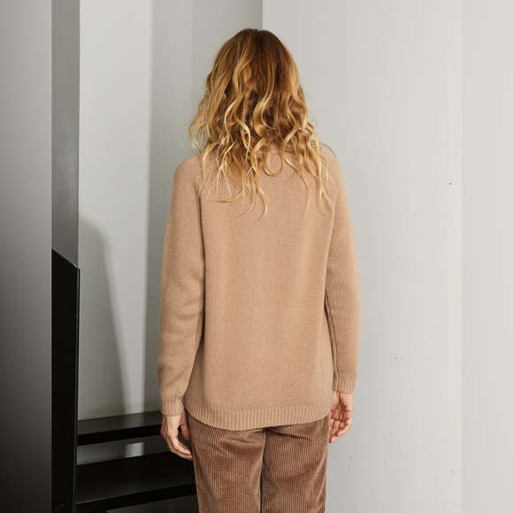 Beige Sweater Blended Wool Oversized Unisex - Picture 7 of 14